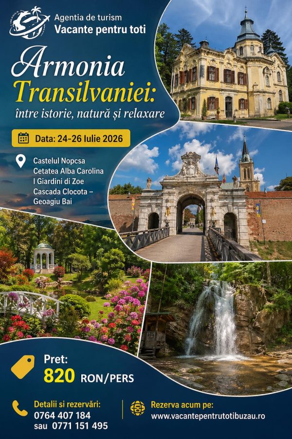 Armonia Transilvaniei: între istorie, natură și relaxare 24-26 Iulie