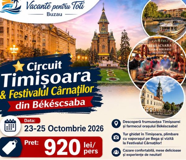CIRCUIT AUTOCAR Timișoara & Festivalul Cârnaților din Békéscsaba 23-25 Octombrie 2026